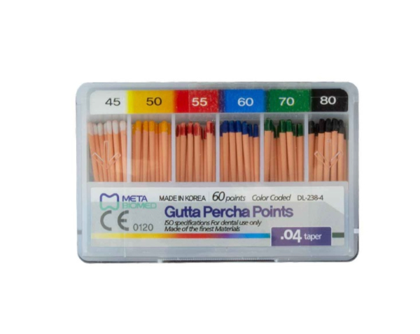  کن گوتا پرکا متا بایومد ۴٪ (Meta Biomed Gutta Percha Cones) - پوینت‌های استاندارد پرکردن کانال ریشه 