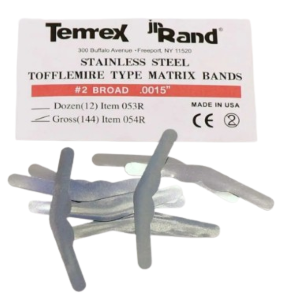 نوار ماتریکس تمرکس شماره ۲ بال دار (Tofflemire Matrix Band) - راهکار حرفه‌ای آماده‌سازی سطح دندان