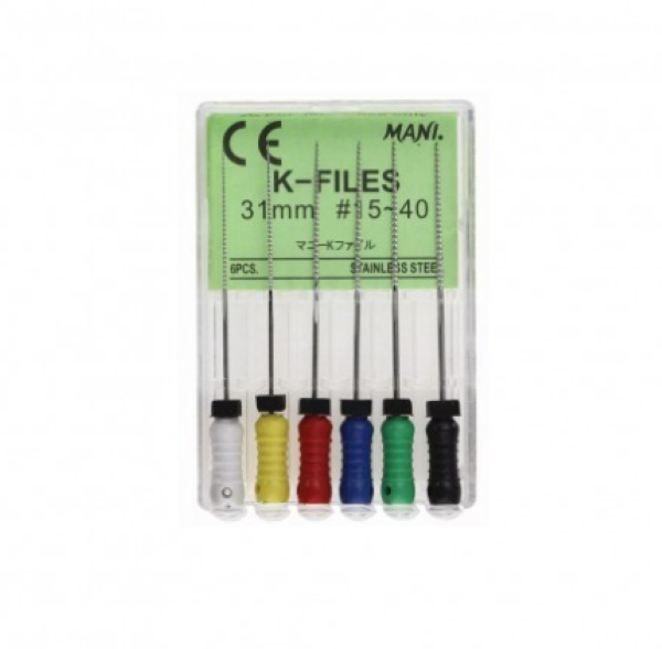 فایل دستی مانی طول 31 میلی‌متر (Mani Hand K-File) - فایل استاندارد اندودانتیک